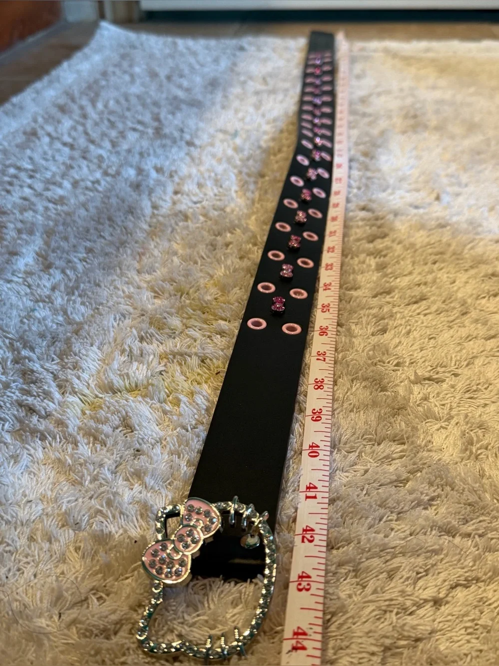 Hello Kitty Pink Bow Rhinestone Belt Buckle large NWOT